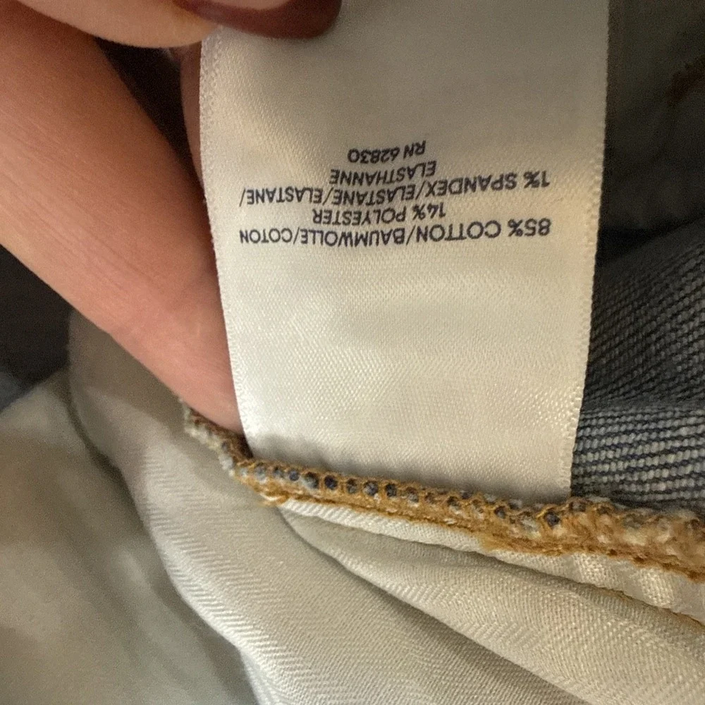 Lands End High Rise Wide‎ Leg Baggy Denim Jean Trousers Women's 10 Stretch Light